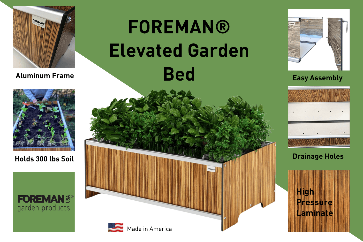 FOREMAN® Raised Garden Bed - Elevated w/ Drainage - FOREMAN® Products