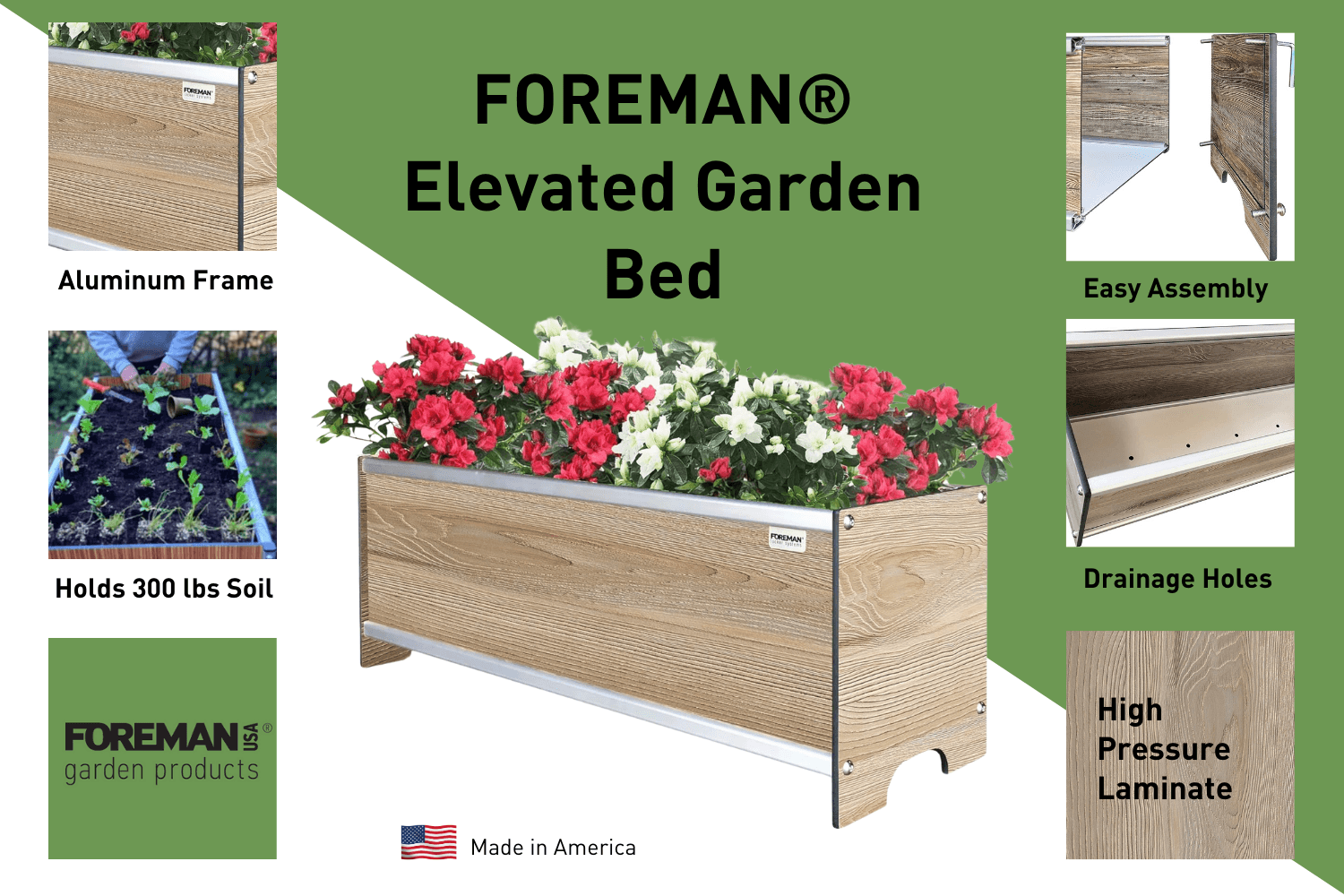 FOREMAN® Raised Garden Bed - Elevated w/ Drainage - FOREMAN® Products