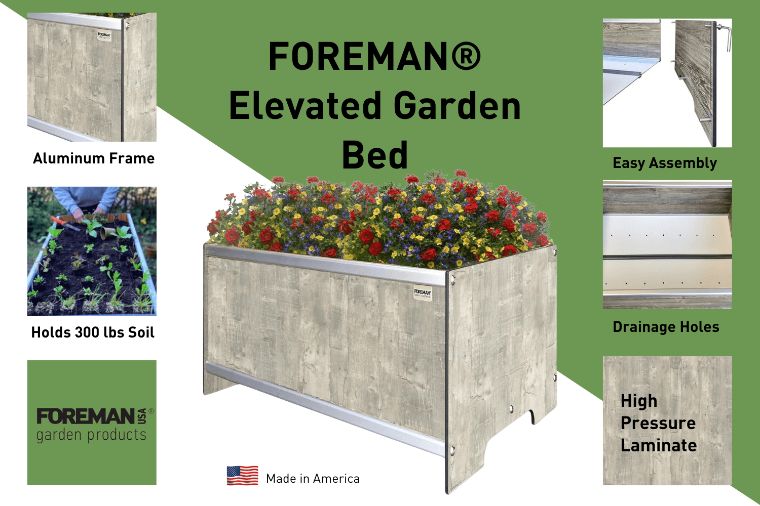 FOREMAN® Raised Garden Bed - Elevated w/ Drainage - FOREMAN® Products