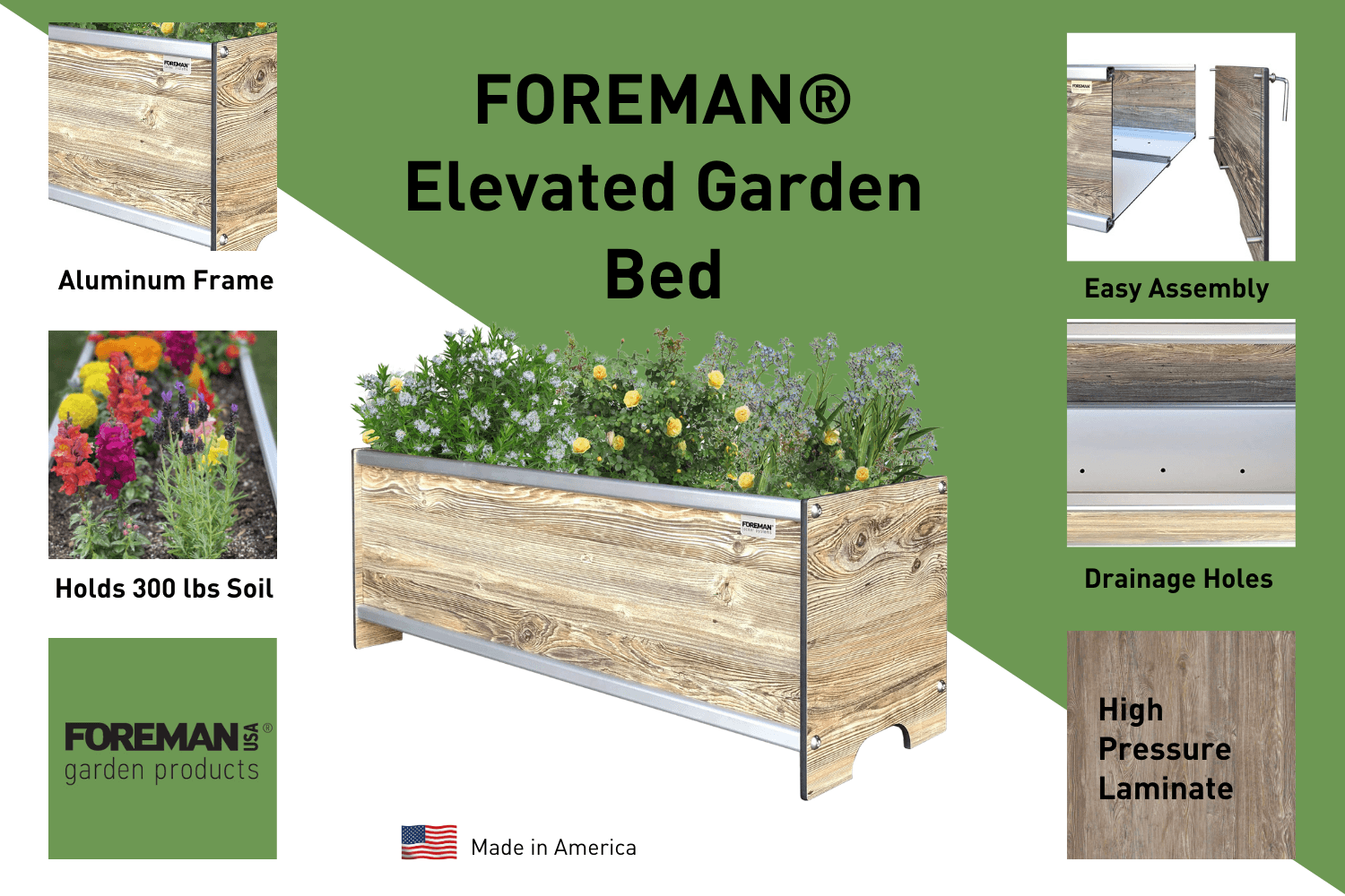 FOREMAN® Raised Garden Bed - Elevated w/ Drainage - FOREMAN® Products