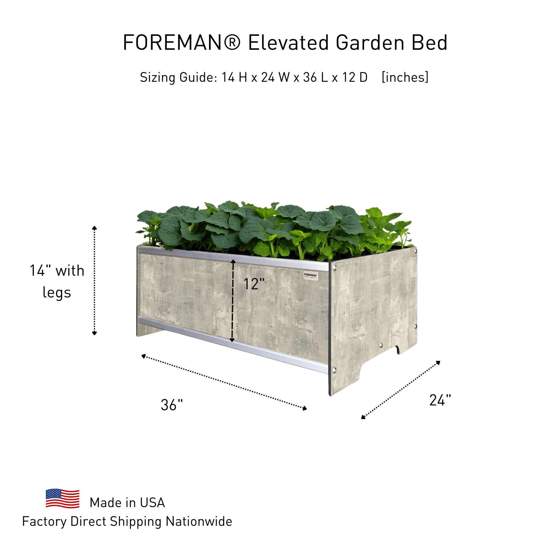 FOREMAN® Raised Garden Bed - Elevated w/ Drainage - FOREMAN® Products