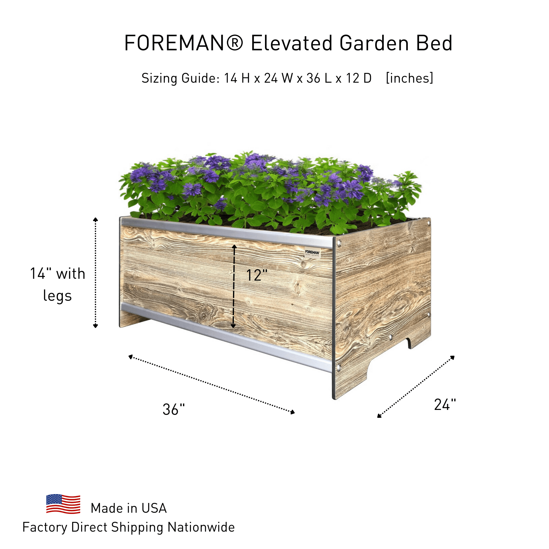 FOREMAN® Raised Garden Bed - Elevated w/ Drainage - FOREMAN® Products