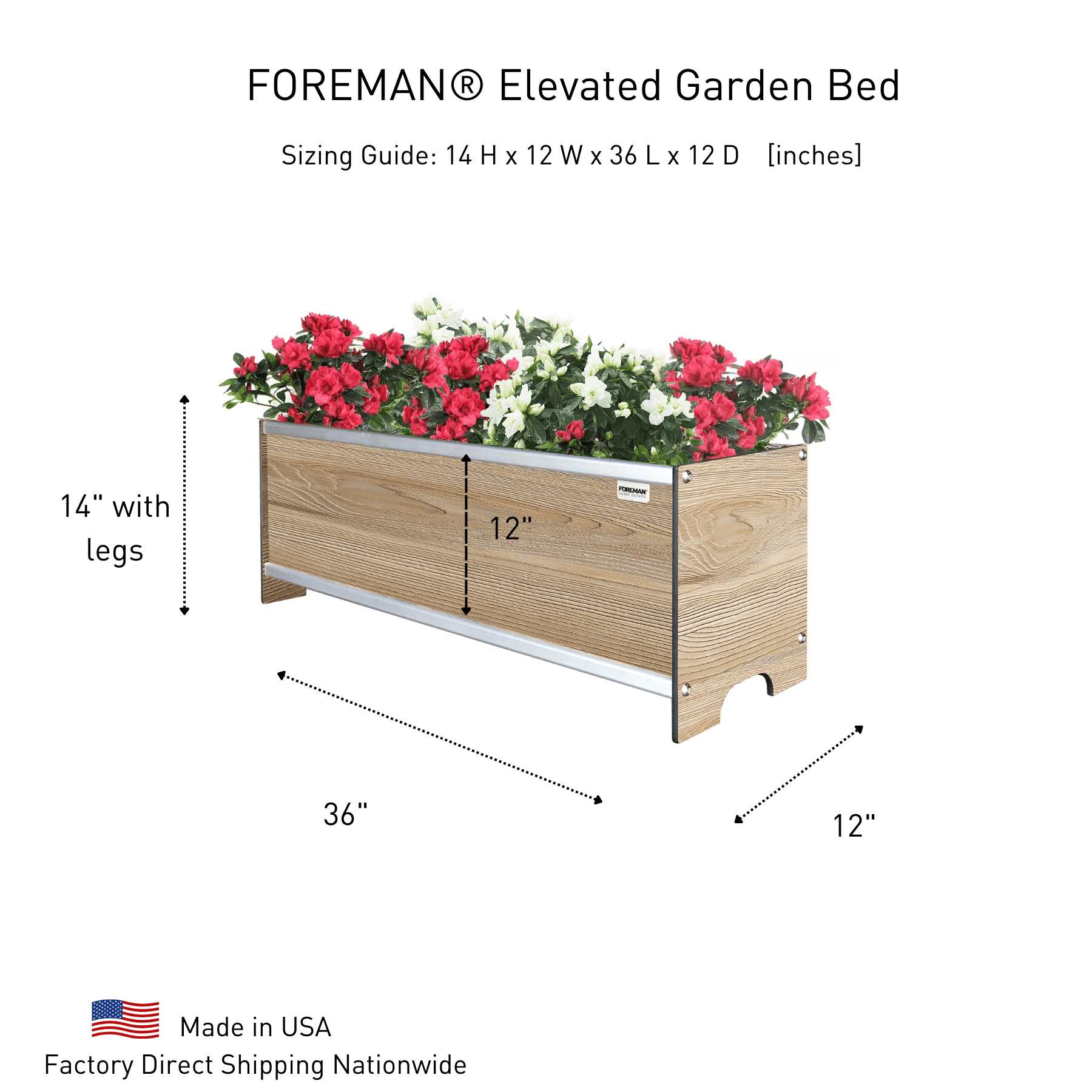 FOREMAN® Raised Garden Bed - Elevated w/ Drainage - FOREMAN® Products