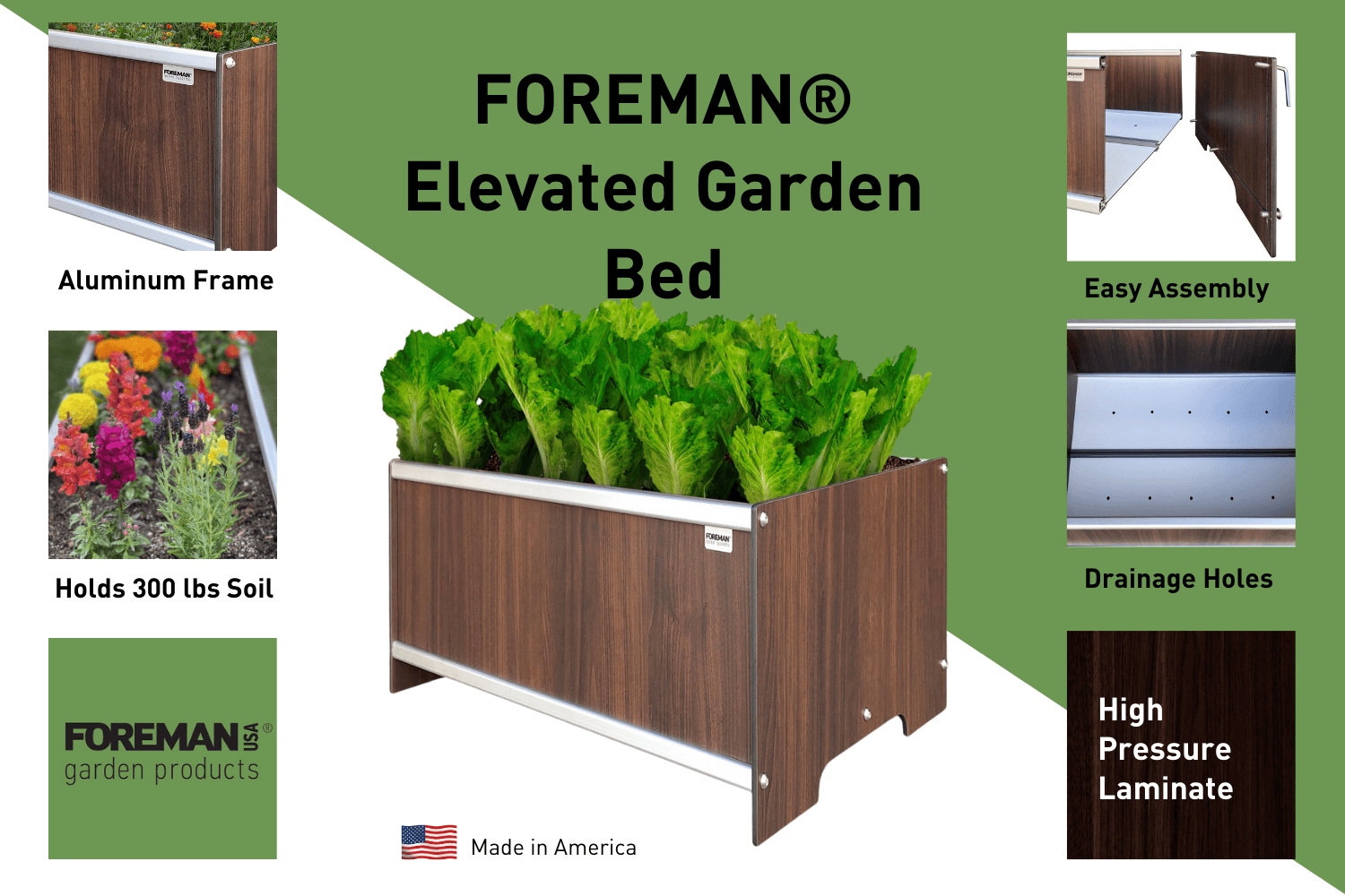 FOREMAN® Raised Garden Bed - Elevated w/ Drainage - FOREMAN® Products