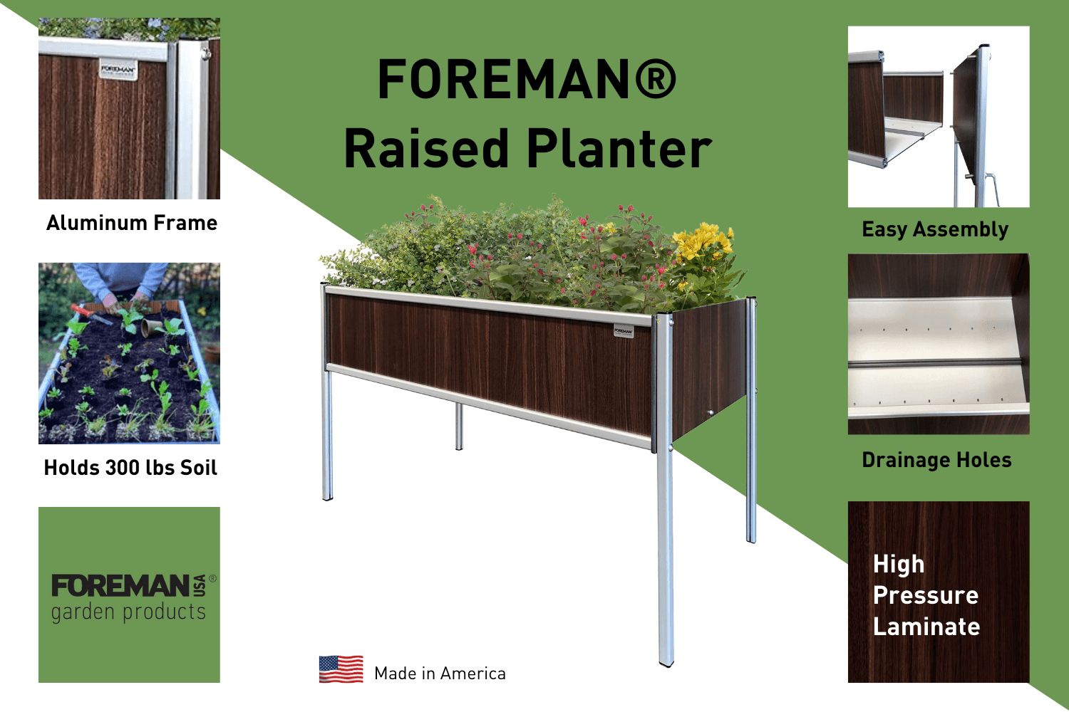 FOREMAN® XL Raised Garden Bed w/ legs - FOREMAN® Products