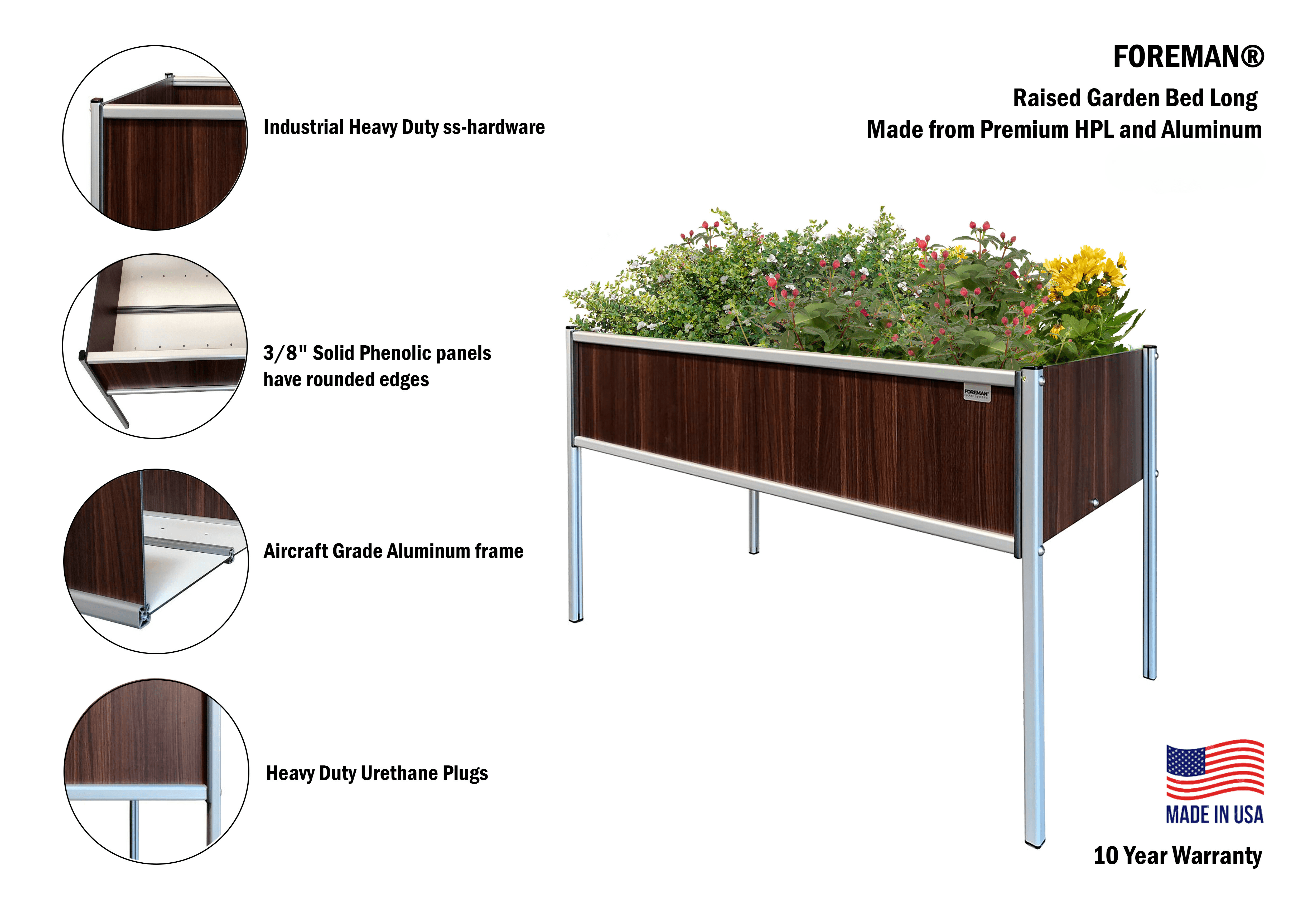 FOREMAN® XL Raised Garden Bed w/ legs - FOREMAN® Products