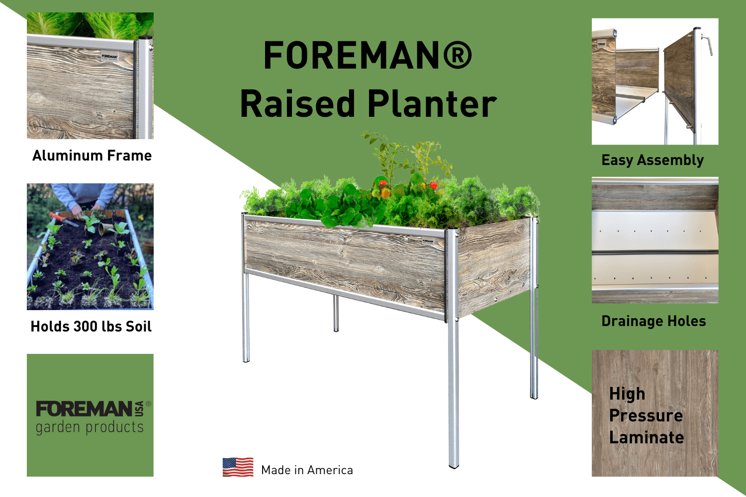 FOREMAN® XL Raised Garden Bed w/ legs - FOREMAN® Products