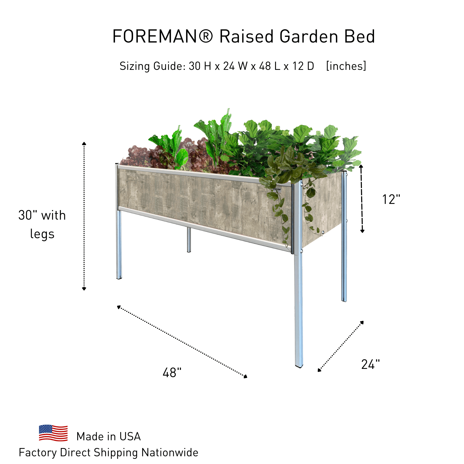 FOREMAN® XL Raised Garden Bed w/ legs - FOREMAN® Products