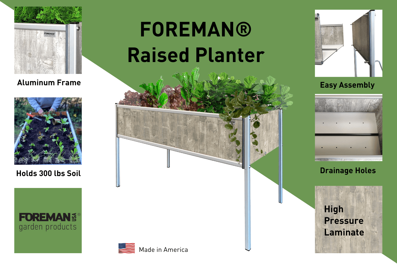 FOREMAN® XL Raised Garden Bed w/ legs - FOREMAN® Products