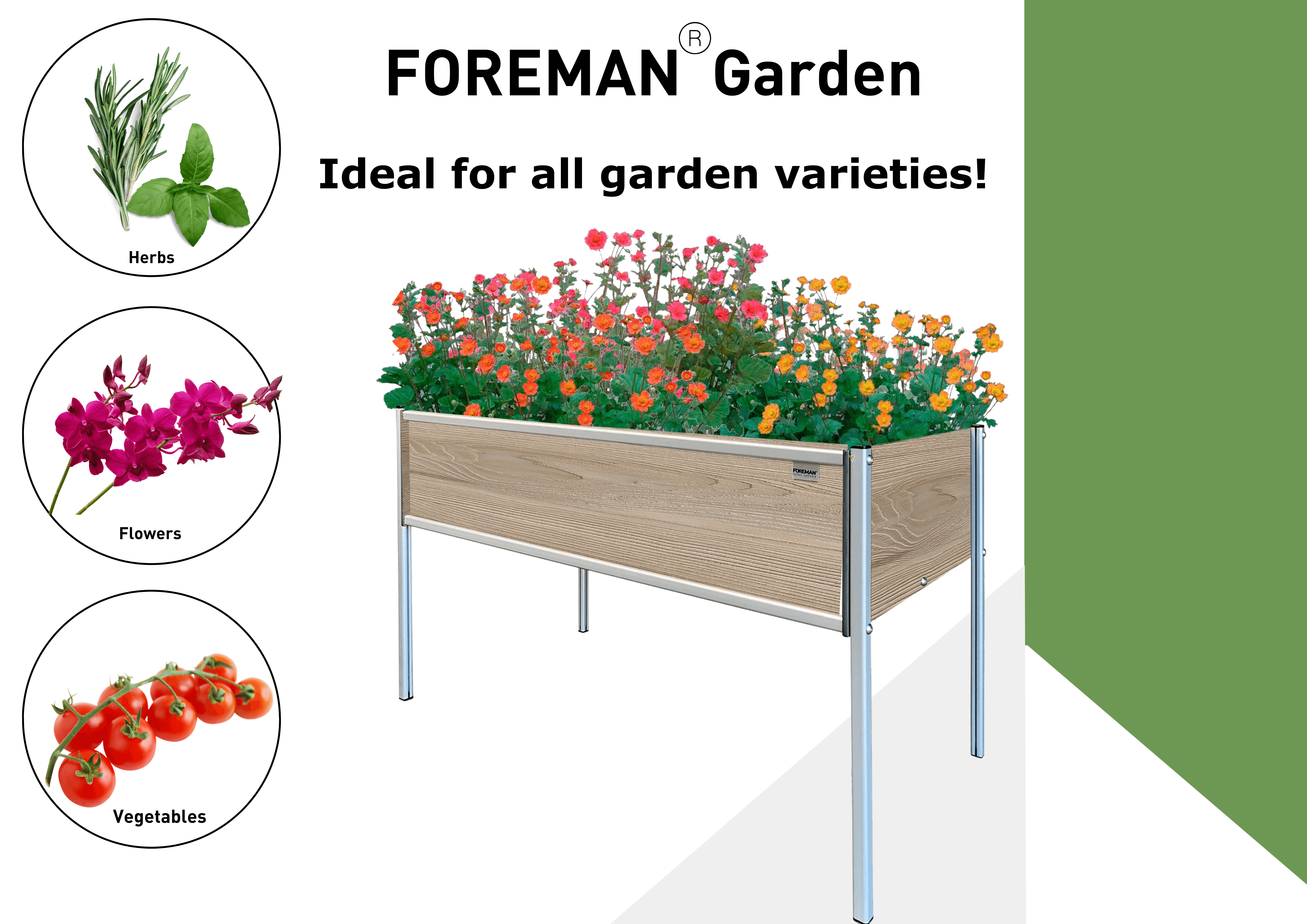 FOREMAN® XL Raised Garden Bed w/ legs - FOREMAN® Products