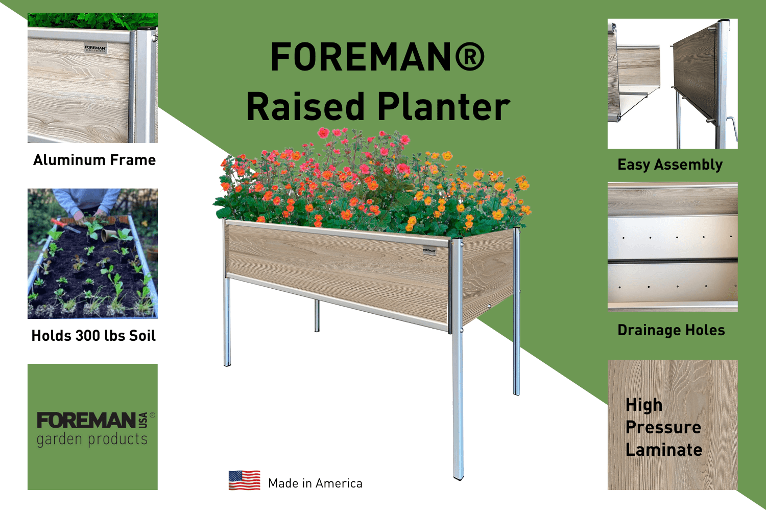 FOREMAN® XL Raised Garden Bed w/ legs - FOREMAN® Products