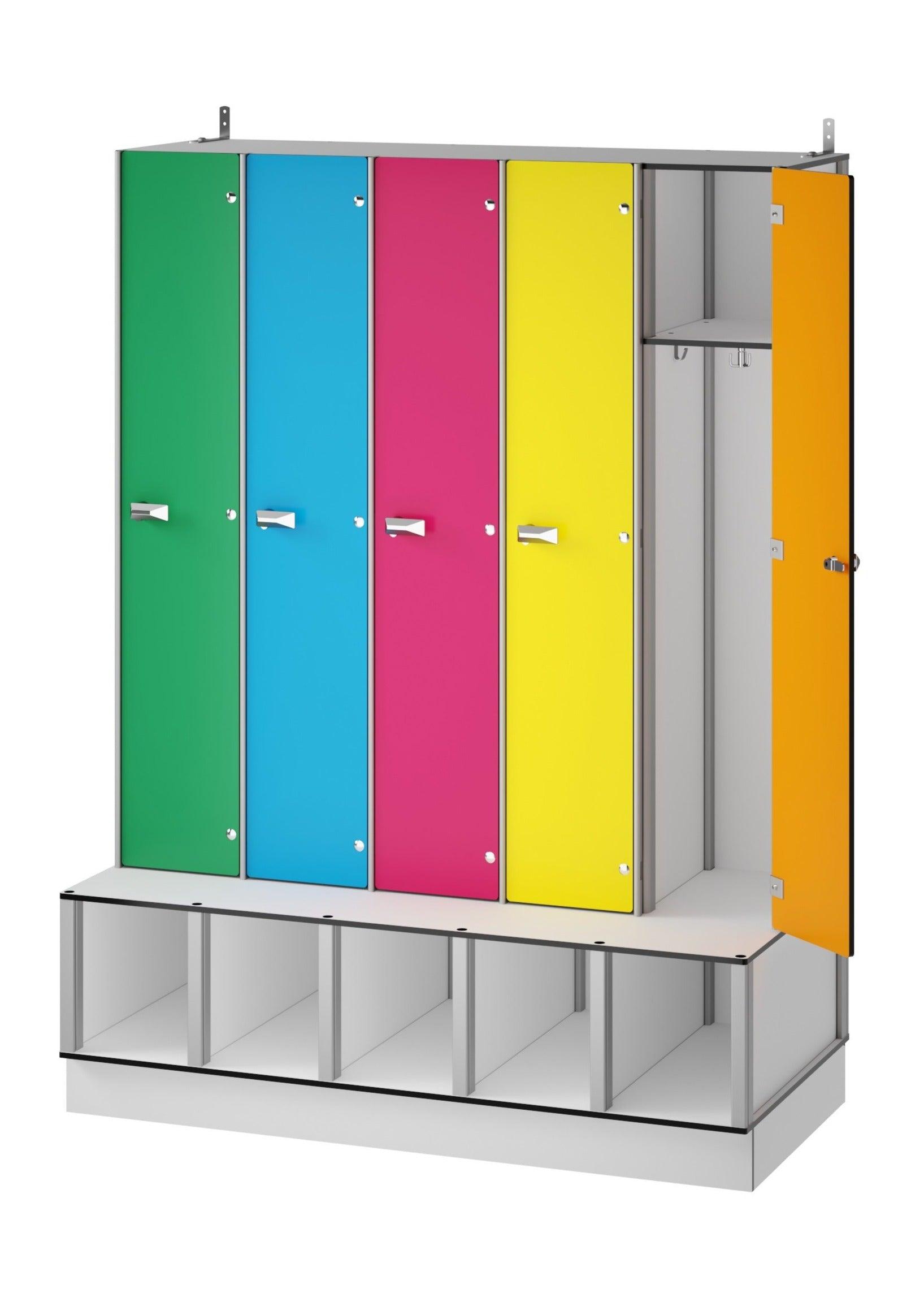 FOREMAN® Kids 5 Locker Unit - Cubbies & Bench - FOREMAN® Products
