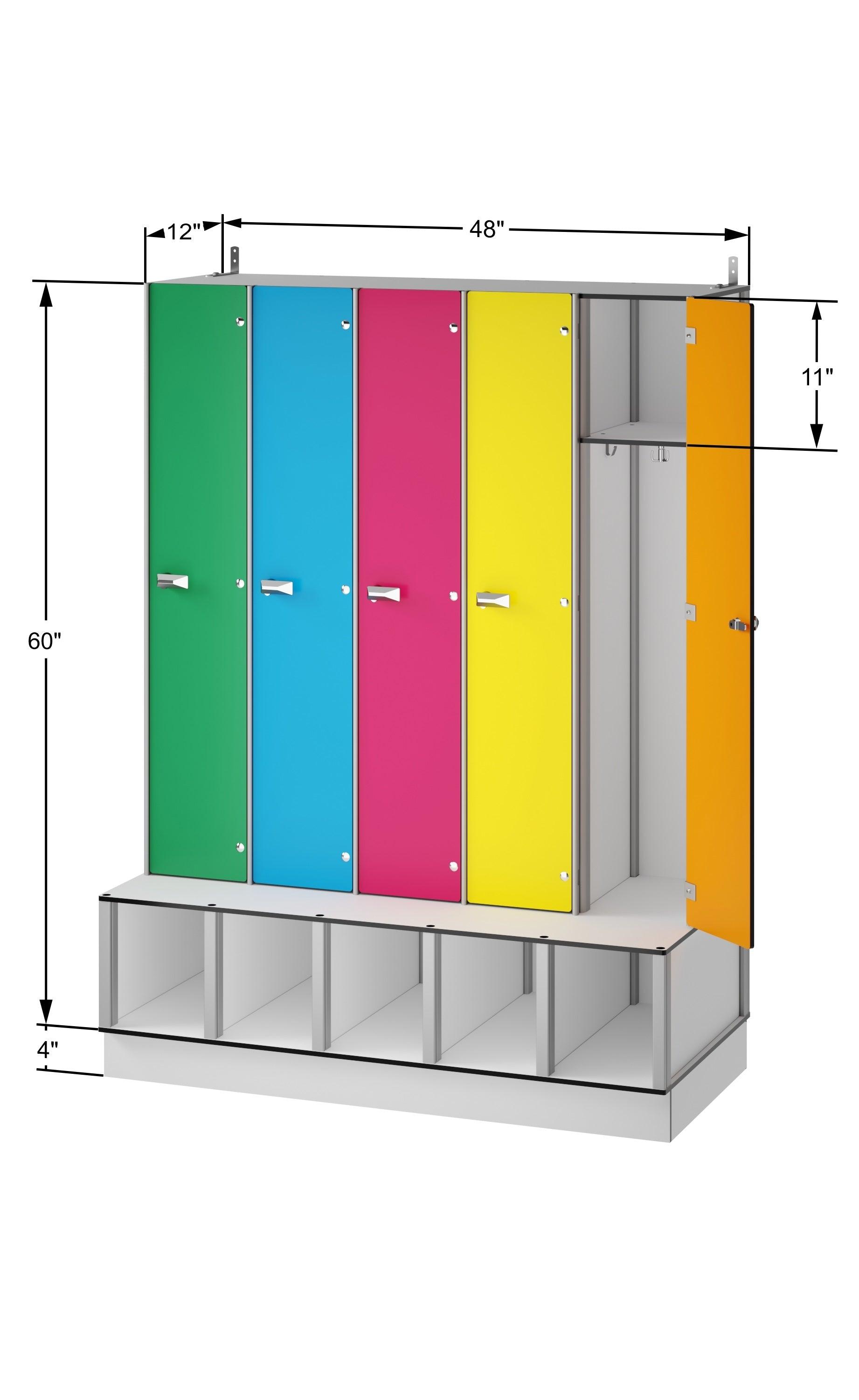 FOREMAN® Kids 5 Locker Unit - Cubbies & Bench - FOREMAN® Products