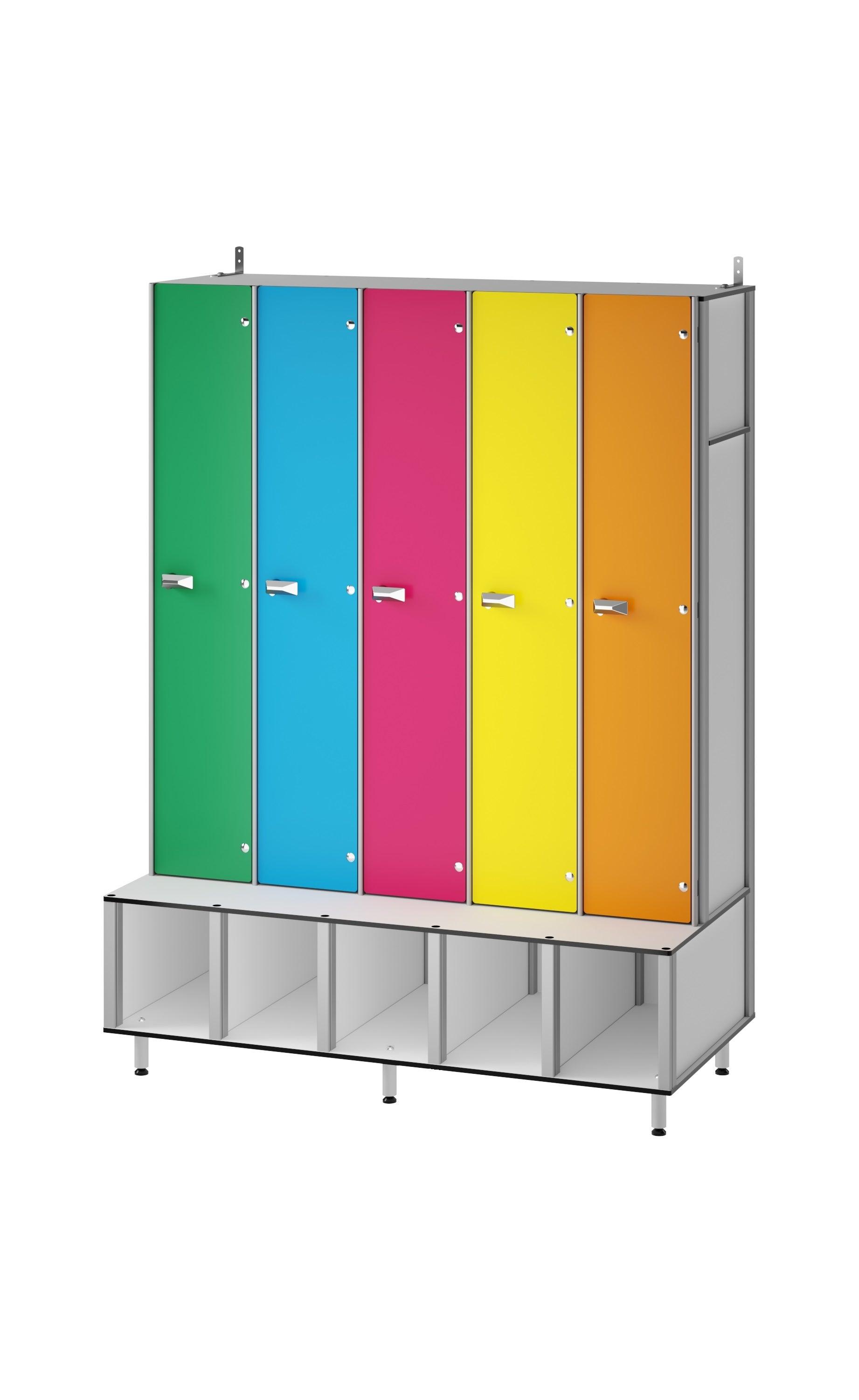 FOREMAN® Kids 5 Locker Unit - Cubbies & Bench - FOREMAN® Products