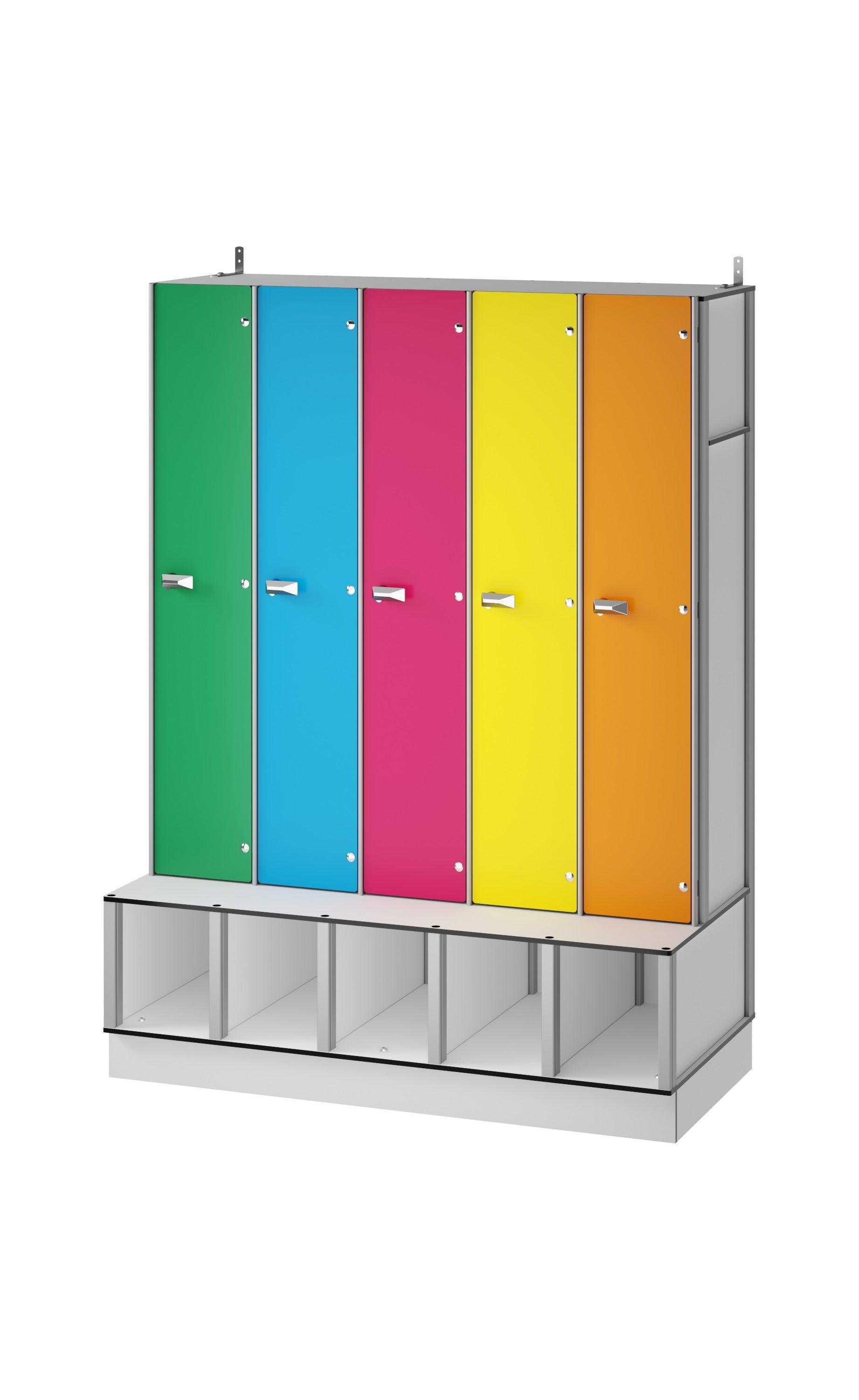 FOREMAN® Kids 5 Locker Unit - Cubbies & Bench - FOREMAN® Products