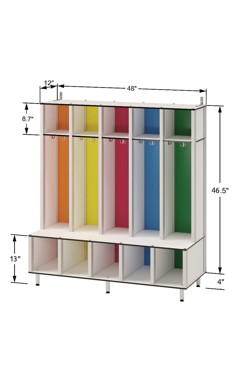 FOREMAN® Kids 5 Unit Open Cubby with Bench - FOREMAN® Products