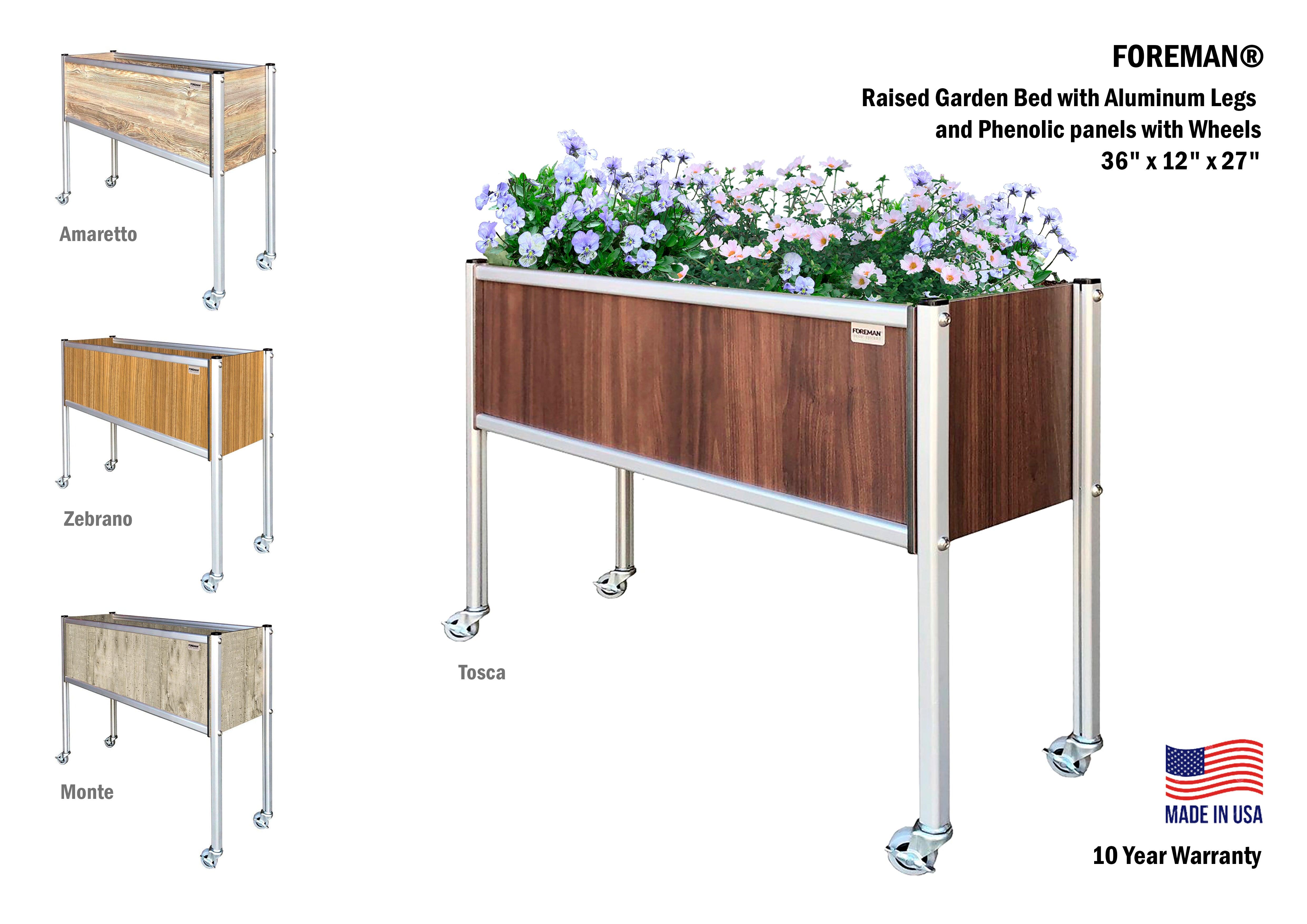 FOREMAN® Narrow Raised Garden Bed w/ Wheels - FOREMAN® Products