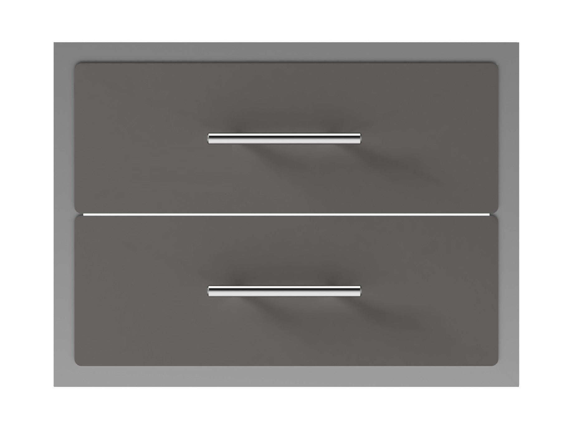 Outdoor Kitchen Drawer Premium HPL Plastic for BBQ Island, Grilling Station and Outside Cabinet, Double 17"Wx12"Hx21"D