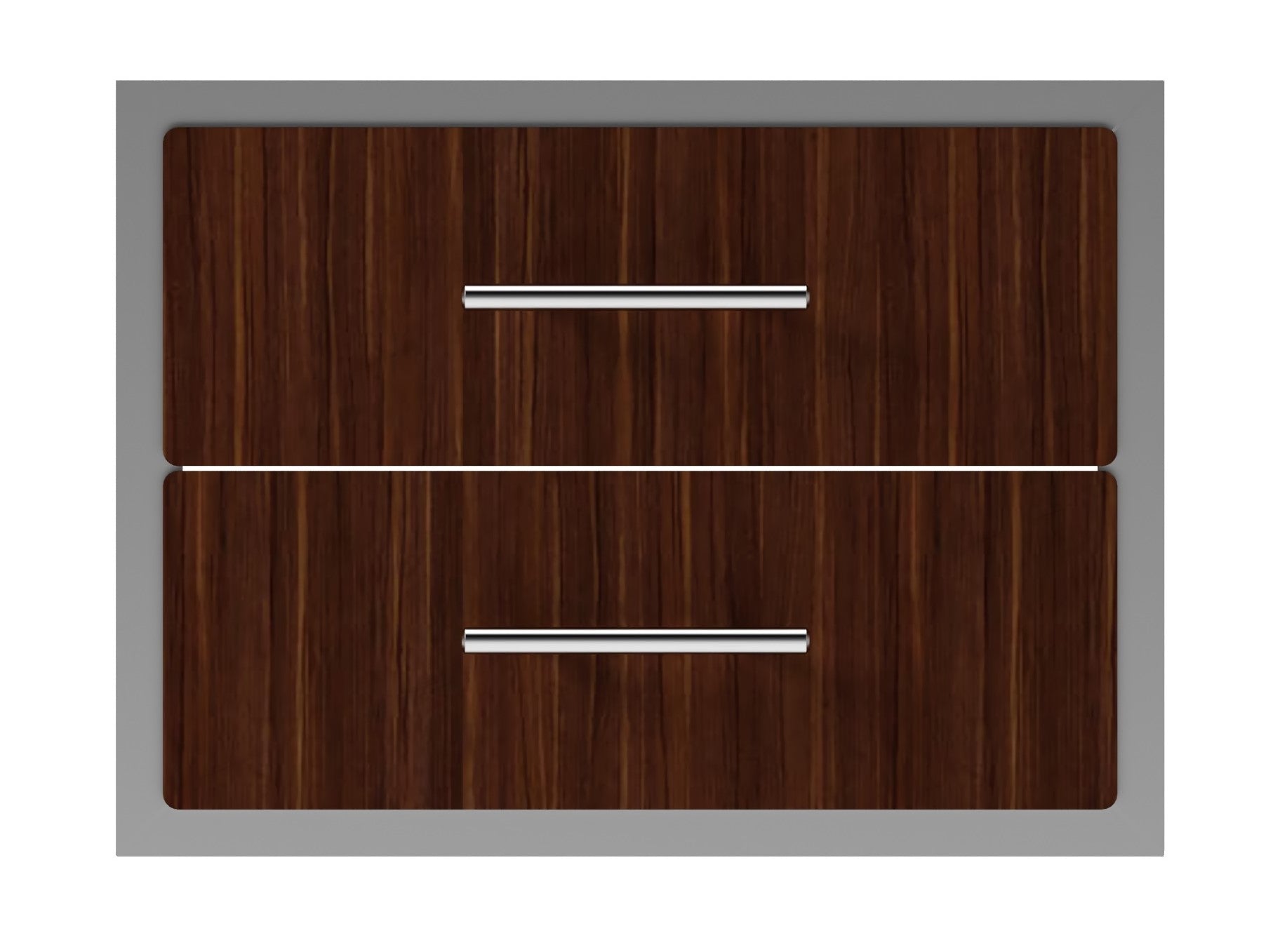 Outdoor Kitchen Drawer Premium HPL Plastic for BBQ Island, Grilling Station and Outside Cabinet, Double 17"Wx12"Hx21"D