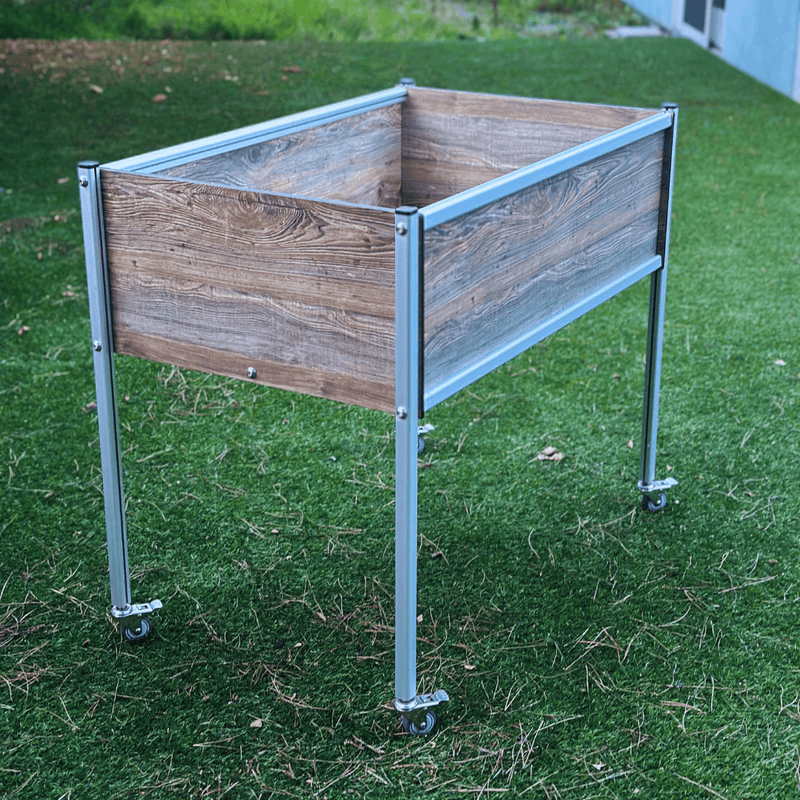 FOREMAN® Raised Garden Bed with Aluminum Legs and HPL Panels 36" x 12" x 27" with Wheels. - FOREMAN® Products