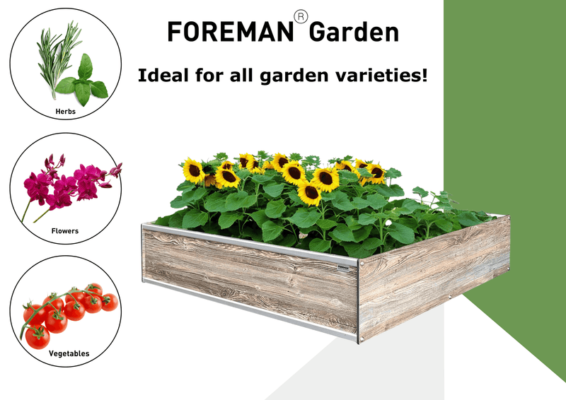 FOREMAN® Garden Bed Frame - Made from Premium HPL Plastic and Aluminum - FOREMAN® Products
