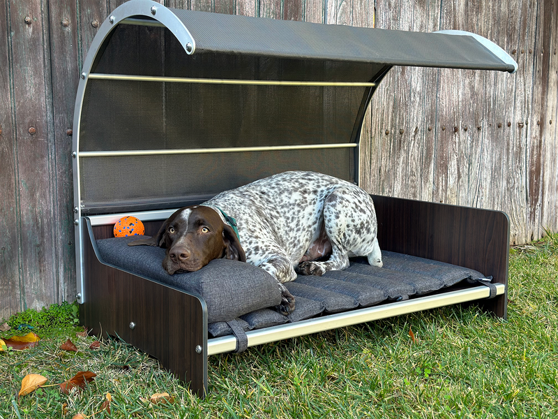 FOREMAN® Pet Bed with Canopy (Travel Mattress & Bolstered Pillow Included)