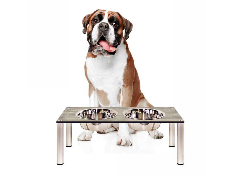 FOREMAN® Indoor / Outdoor Elevated Dog Bowl Set with High Quality Stainless Steel Bowls