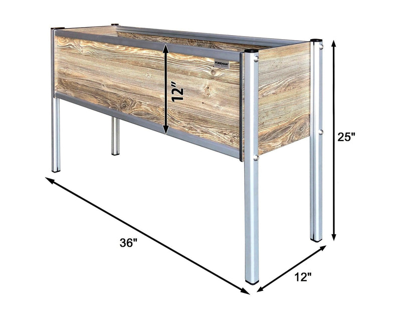 FOREMAN® Raised Garden Bed with Aluminum Legs and Premium HPL Panels 36" x 12" x 25" - FOREMAN® Products