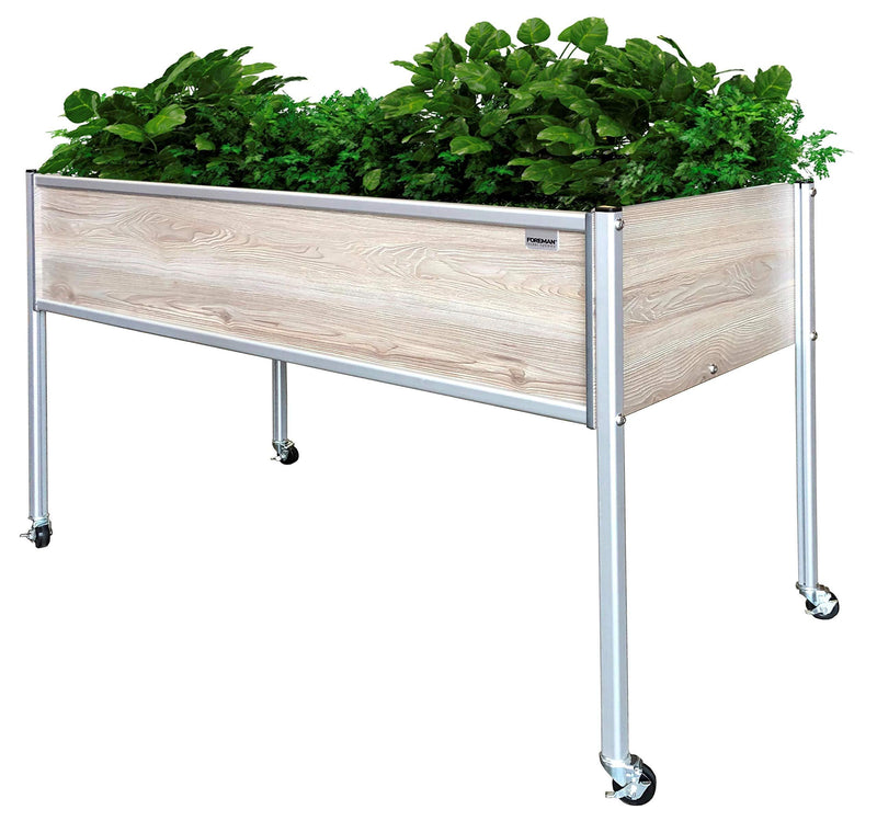 FOREMAN® Raised Garden Bed with High Quality HPL And Aluminum Legs 48" x 24"x 32"H with Casters. - FOREMAN® Products