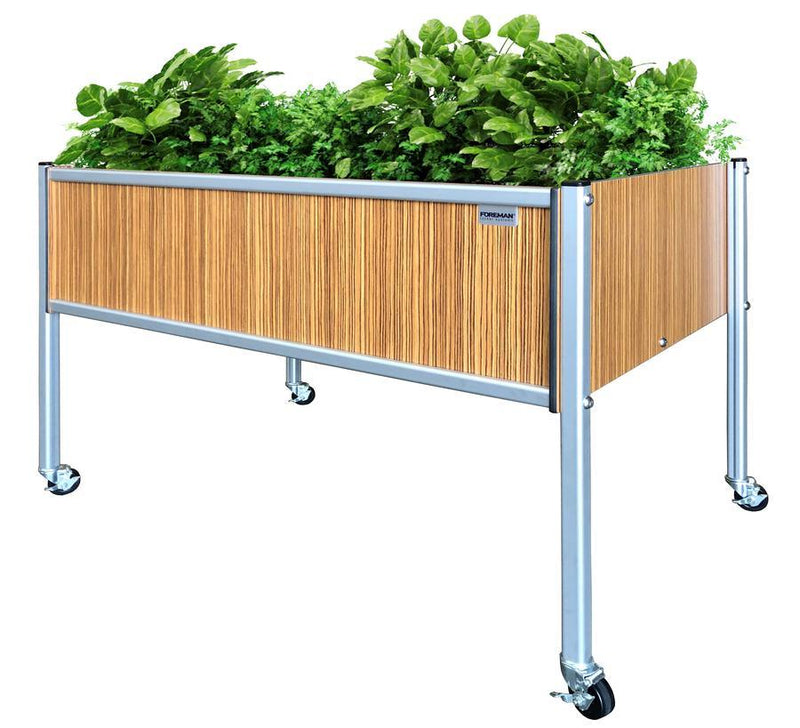 FOREMAN® Raised Garden Bed with High Quality HPL And Aluminum Legs 48" x 24"x 32"H with Casters.